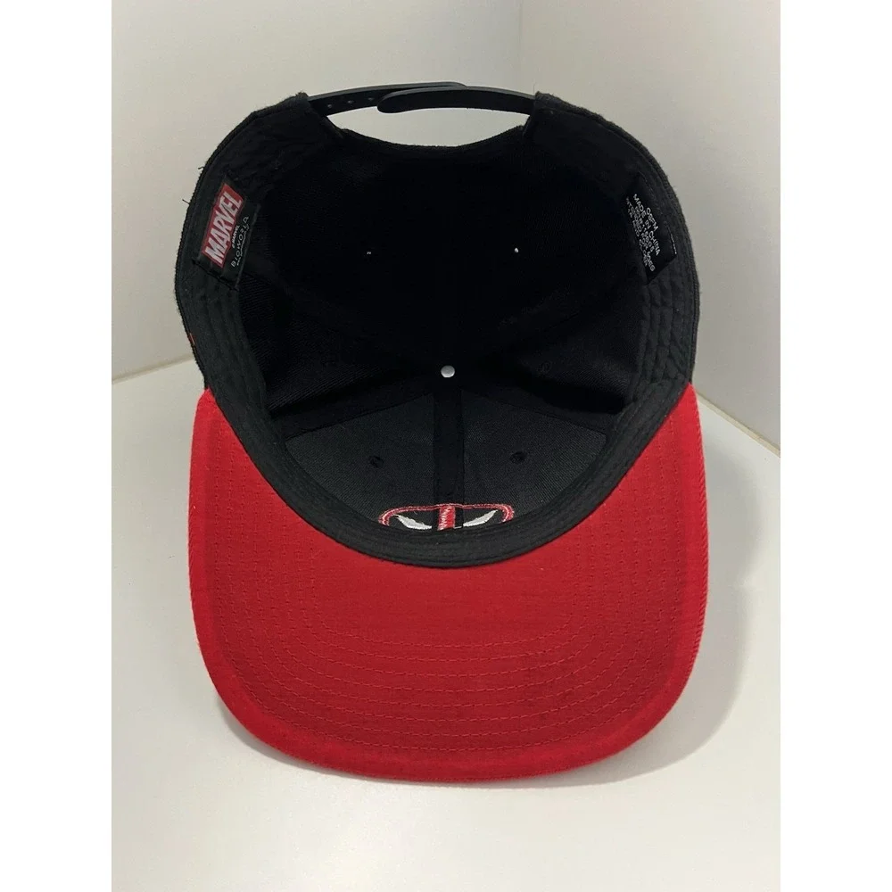 Deadpool Baseball Hat Cap Snap Back Black Red Marvel Adjustable Mens OS